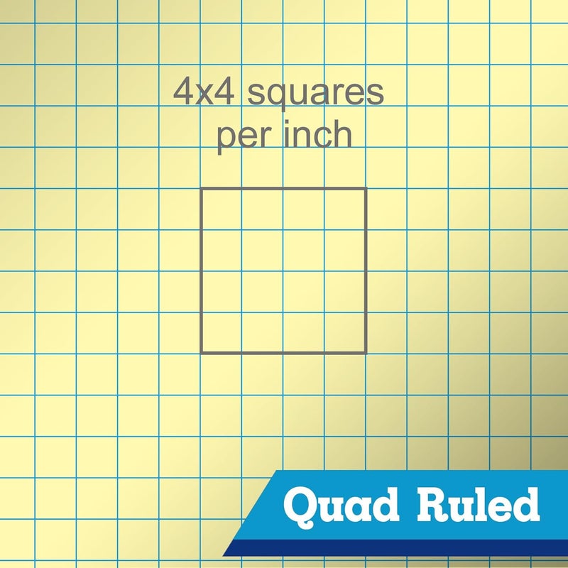 WritePads Graph Paper Pads 8.5 x 11, 4x4 Graph Ruled, 2-Pack, 50 Sheets/Pad, 60GSM Canary Graph Paper Notebook, Made In USA, No Ink Bleeding, Sturdy back, Micro-Perforated Graphing Paper for School Office - Image 2